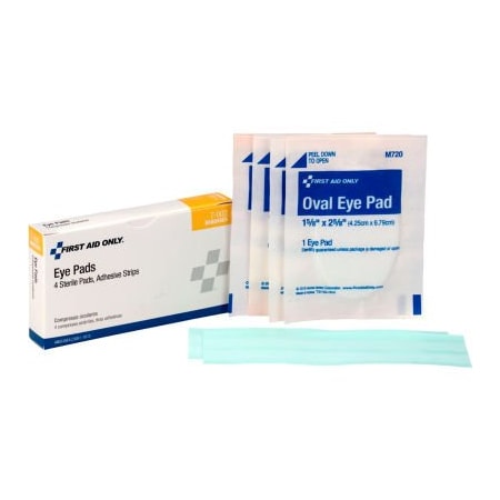 First Aid Only Eye Pads with Adhesive Strips, 4/Box, 60PK