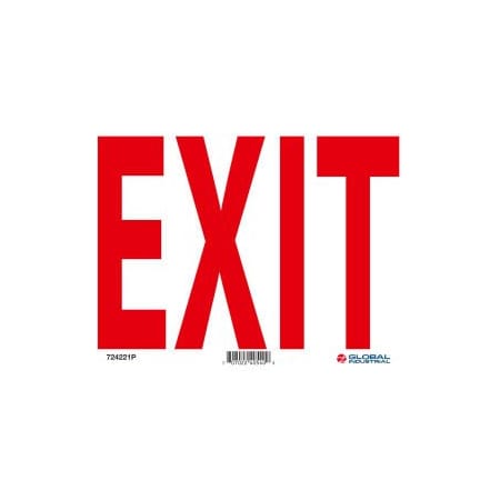 Nmc GEC 8482; Exit Sign, 10''W x 7''H, Pressure Sensitive Vinyl GLOM24P ...