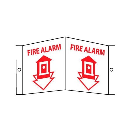 NMC VS3R Feueralarm-Schild – 22,9x15,2 Cm, Aus PVC, Rot, Mit Piktogramm