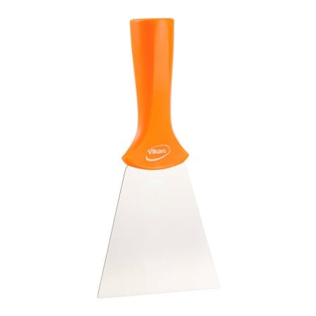 Remco Vikan 4in Stainless Steel Handle Mounted Scraper, Orange 40117 | Zoro