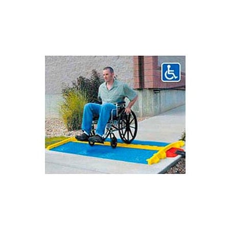 Justrite Cable Ramp, 2 in H, 36 in L, 21.88 in W, 4/5 Channel, Blue ...