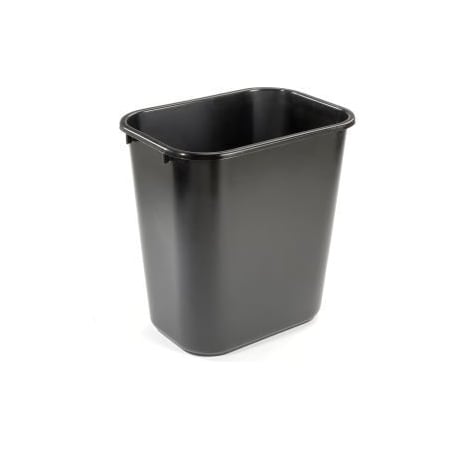 Continental 41-1/4 Quart Rectangle Plastic Wastebasket – Commercial Black Trash Can