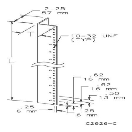 Pentair Equipment Protection Hoffman Rack Angles, 19 in.Tapped, Fits 72 ...