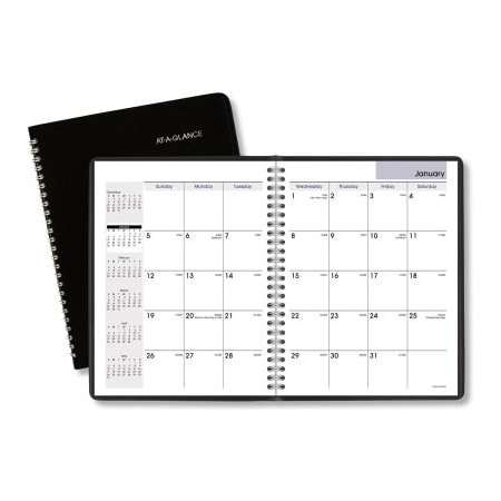 AT-A-GLANCE Monthly Planner, 8.75 x 7, Black, 2022