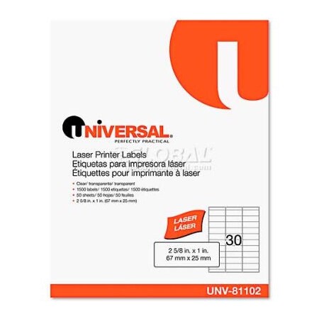 United Stationers Supply Universal One® Laser Printer Permanent Labels ...