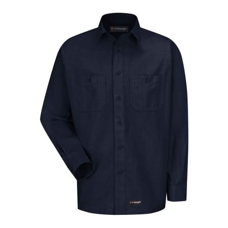 Vf Imagewear Wrangler Men's Canvas Long Sleeve Work Shirt Navy Long-L ...