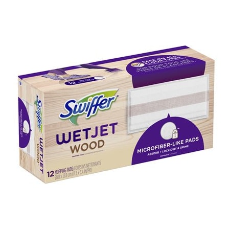 Recharge Swiffer WetJet 12 Tampons Pour Parquets Bois - Nettoyage Efficace Microfibre