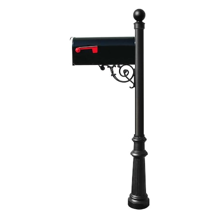 QualArc Lewiston Post System Only With Bayview Solar Lamp, Support Bracket And Fluted Base - White - Outdoor Post Lights