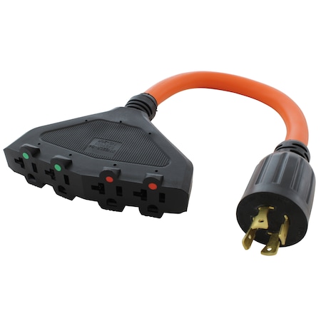 Ac Works Adapter Cable, STW, 5-15/20R, L14-20P, 1.5 ft., Orange ...