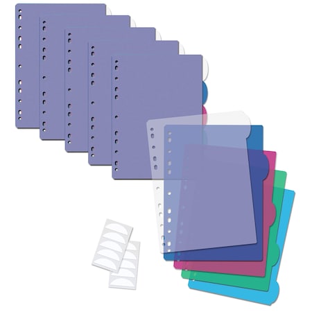 Better Office Products 5-Tab Poly Index Dividers For 3-Ring Binders ...