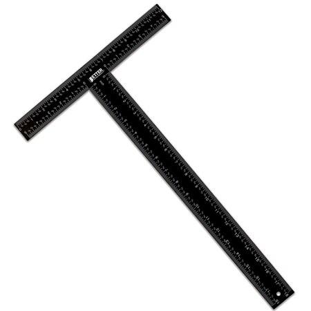 T Ruler Bracket Better Office Products T-Ruler/T-Square, Double-Sided Carbon Steel, 18 ...