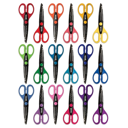 Better Office Products 18 Piece Decorative Edge Craft Scissors, 18 ...