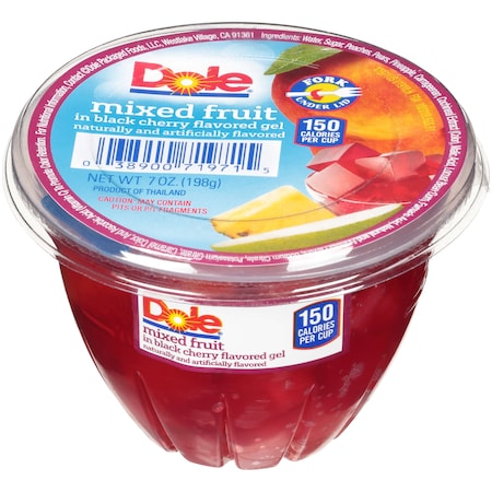Dole Dole Mixed Fruit In Black Cherry Gel 7 oz. Plastic Bowl, PK12 ...