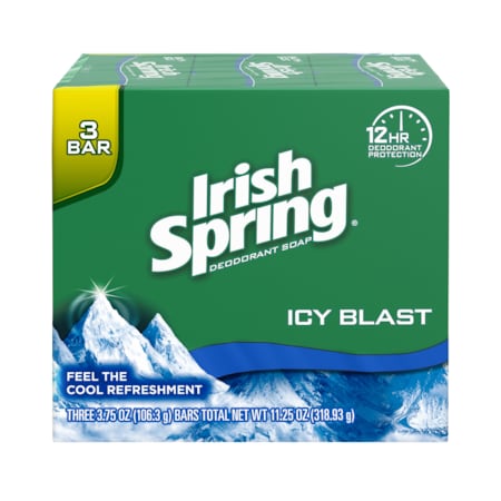 Irish Spring Bar Soap Icy Blast 3 Bar 11.25 oz., PK18 114184 | Zoro
