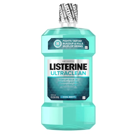 Antiseptic Ultraclean Cool Mint Mouthwash 1 Liter Bottle, PK6