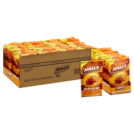 Halls Honey Cough Drops 30 Count, PK48