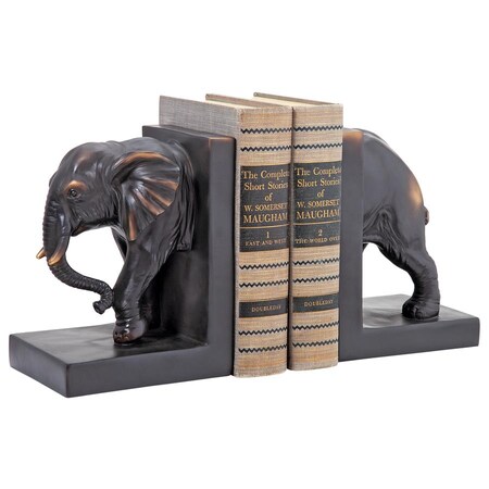 Design Toscano Elephant Sculptural Bookend Pair QM2859800 | Zoro