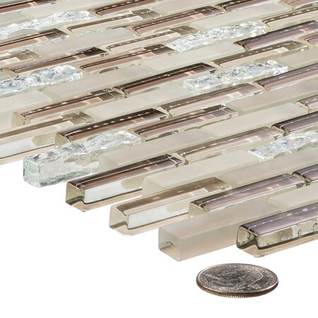 Crema Marfil Marble & Crystal Glass Brick Joint Mosaic Tile – Beige Gold For Backsplash