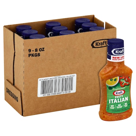 Kraft Kraft Italian Dressing 8 fl. oz. Bottles, PK9 00021000044016 | Zoro