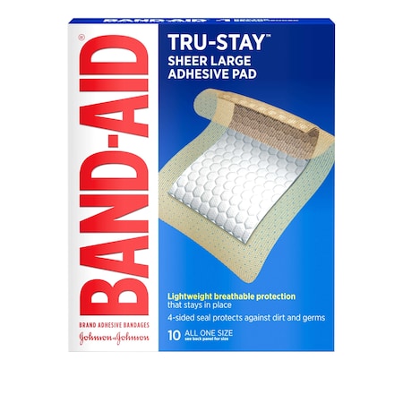 Band-Aid Tru Stay Large Adhesive Pad 10 Count, PK24