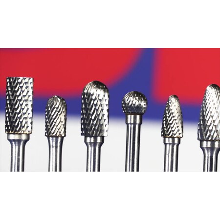 Pack of 1 Drillco 7000G Series Magnum Solid Carbide Bur 3//4 Cutting Length Tree Pointed End 1//4 Shank Diameter 1//2 Head Diameter Single Cut