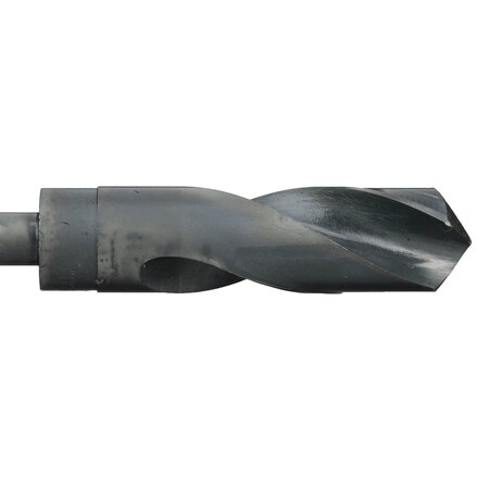 Drill America 1" Reduced Shank HSS Black & Gold Contractor Drill Bit – 3-Flat 1/2" Shank, 6" Overall Length, 135° Split Point