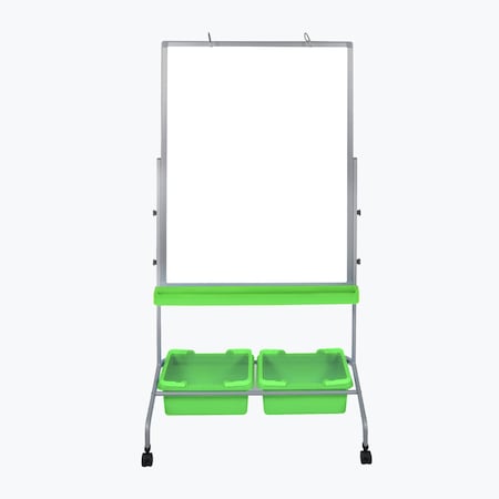 Luxor Classroom Chart Stand with Storage Bins MB3040WBIN | Zoro