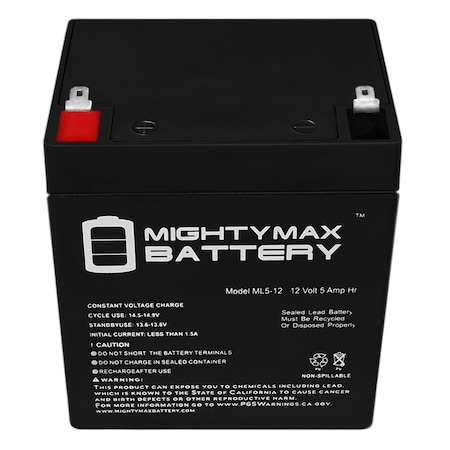 MIGHTY MAX BATTERY ML12-12 - 12V 12AH F2 SLA AGM DEEP-CYCLE RECHARGEABLE BATTERY ML12-12F22417