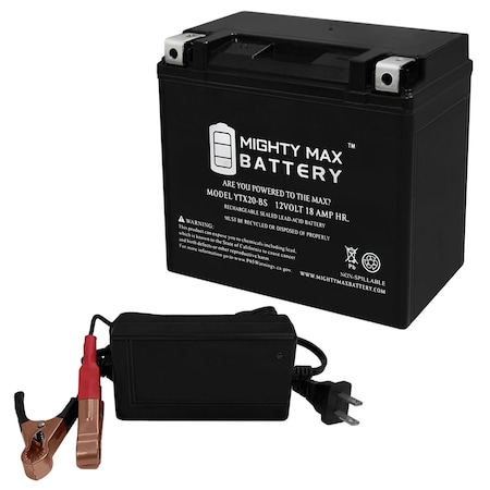 Mighty Max Battery YTX20-BS Replacement Battery for PTX20-BS 