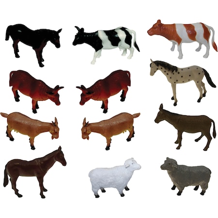Farm Animals Playset, 12 Pieces
