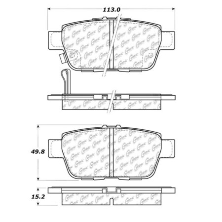 Disc Brake Pad Set Rear Centric 105.11030 Disc Brake Pad Set Rear Centric 105.11030