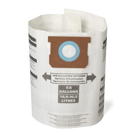 Craftsman Wet/Dry Vac Dust Collection Bags for 5-8 Gal. Shop Vac Branded Vacuums, 3PK CMXZVBE38767