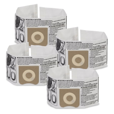 Workshop Wet/Dry Vacs 4pk Fine Dust Vac Collection Bags for 3-4 Gal. Wet/Dry Shop Vacuums, 4PK WS32045F2