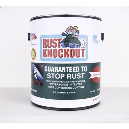 Rust Knockout Interior/Exterior Paint, Satin, Water Base, Red, 5 gal ...