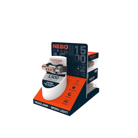 Nebo Transcend 1500 lm Storm Gray LED Flashlight/Headlight Combo Pack 18650  Battery NEB-HLP-1001 | Zoro