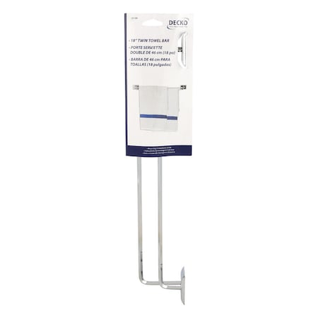 Decko DECKO Diamond Chrome Twin Towel Bar 18 in. L Steel 38140 | Zoro