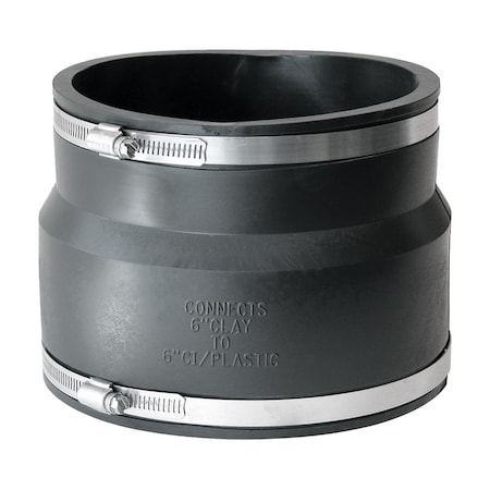 Zoro Select 6" X 6" Flexible PVC Coupling – For Pipe Connections, Easy Install