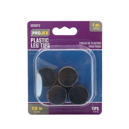 Projex Projex Plastic Leg Tip Black Round 7/8 in. W 4 pk P0059 | Zoro