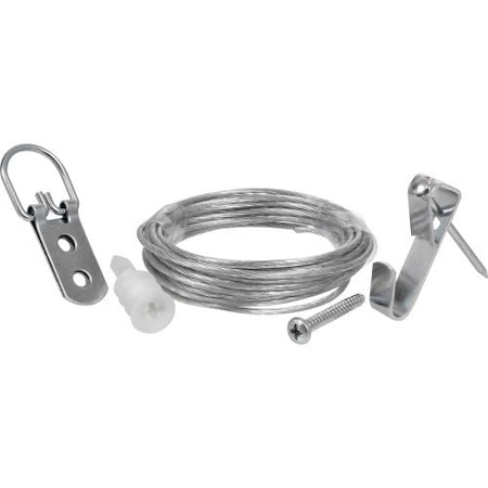 Hillman Spiegel-Aufhängeset Weiß – Für Spiegel Bis 45,4 Kg, Inkl. D-Ringe, Schrauben, Draht & Zip-It Anker