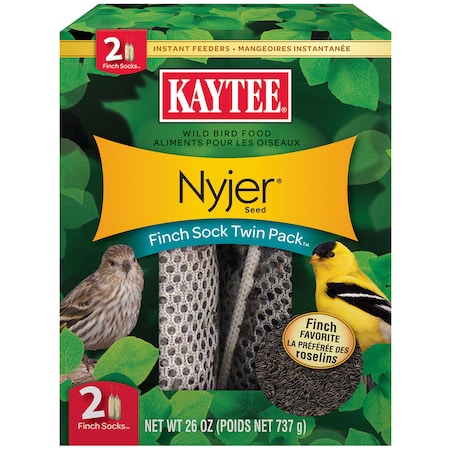 Kaytee Nyjer Finch 26 oz Mesh Finch Sock Bird Feeder, PK2