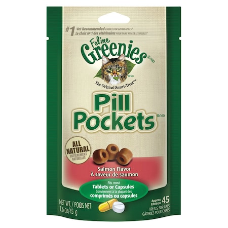 Greenies Pill Pockets Salmon Treats For Cat 1.6 oz 1 pk