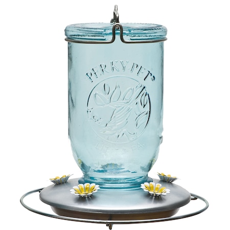 Perky-Pet Hummingbird 32 oz Glass/Metal Mason Jar Nectar Feeder 5 ports