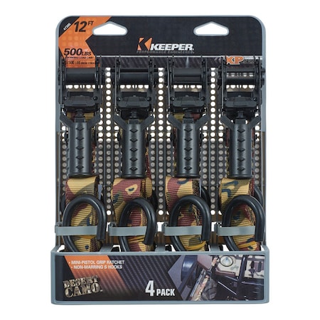 Keeper TIE DOWN RTCH BLK 12'4PK 47305 | Zoro