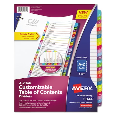 Index Tab Dividers A-Z, Pk26