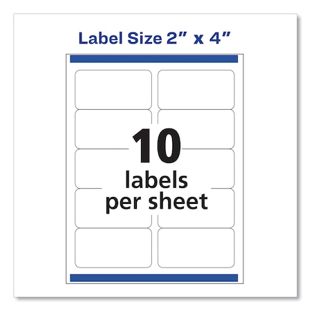 Avery Shipping Labels w/TrueBlock, Laser Printers, 2 x 4, White, PK250 ...