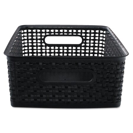 Weave Bins,Black Plastic,2 Bins,PK2