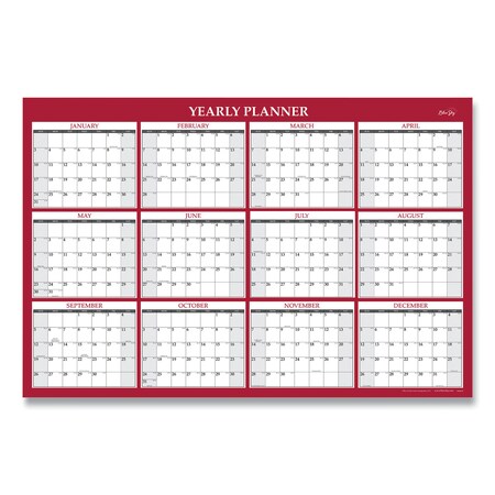 Blue Sky Laminated Wall Calendar, 48 x 32, Red/White, 2022 100034 | Zoro