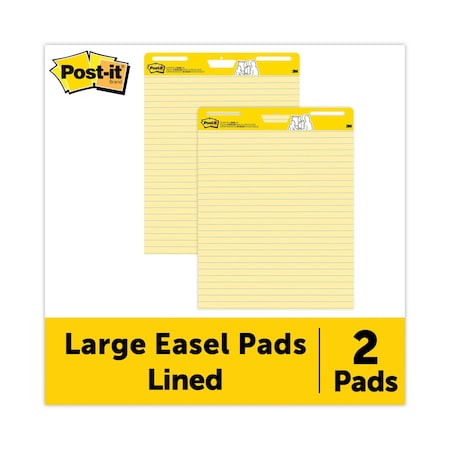 Pad, Post-It, Easel, Lined, Yw, PK2