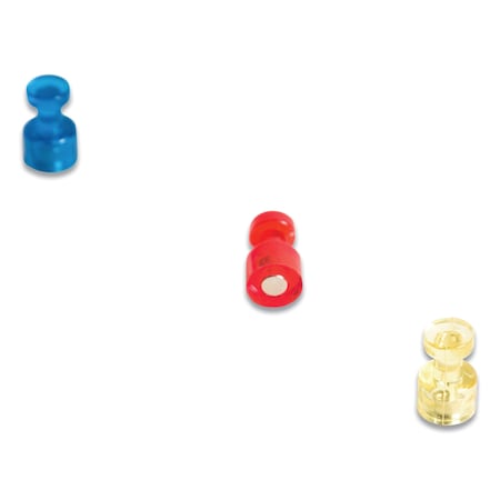 Magnetic Push Pins, Assorted, 0.75, PK6