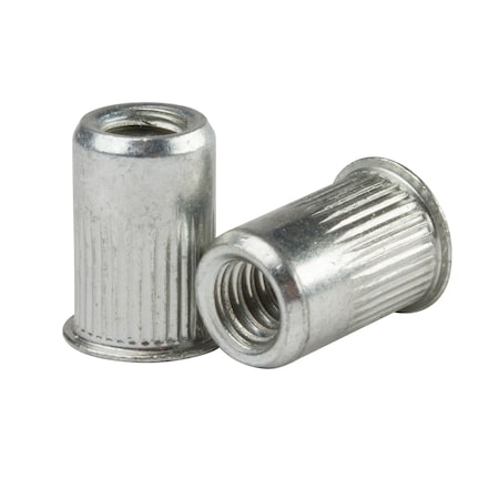 Huyett Rivet Nut, 1/4"-20 Thread Size, 0.455 in Flange Dia., .580 in L ...